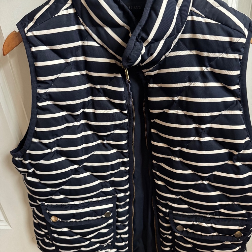 JCrew Women puffer stripe vest